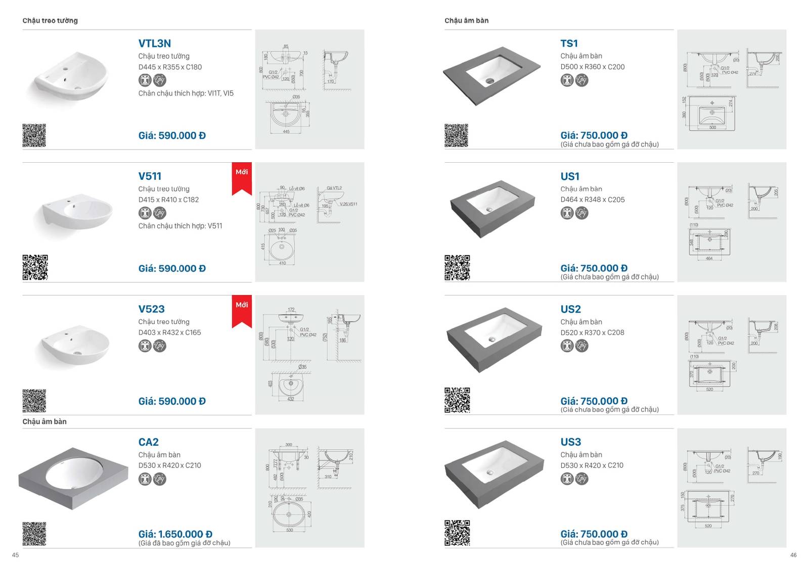 Catalogue và Bảng giá Thiết bị vệ sinh VIGLACERA mới nhất 2025 /Page 23